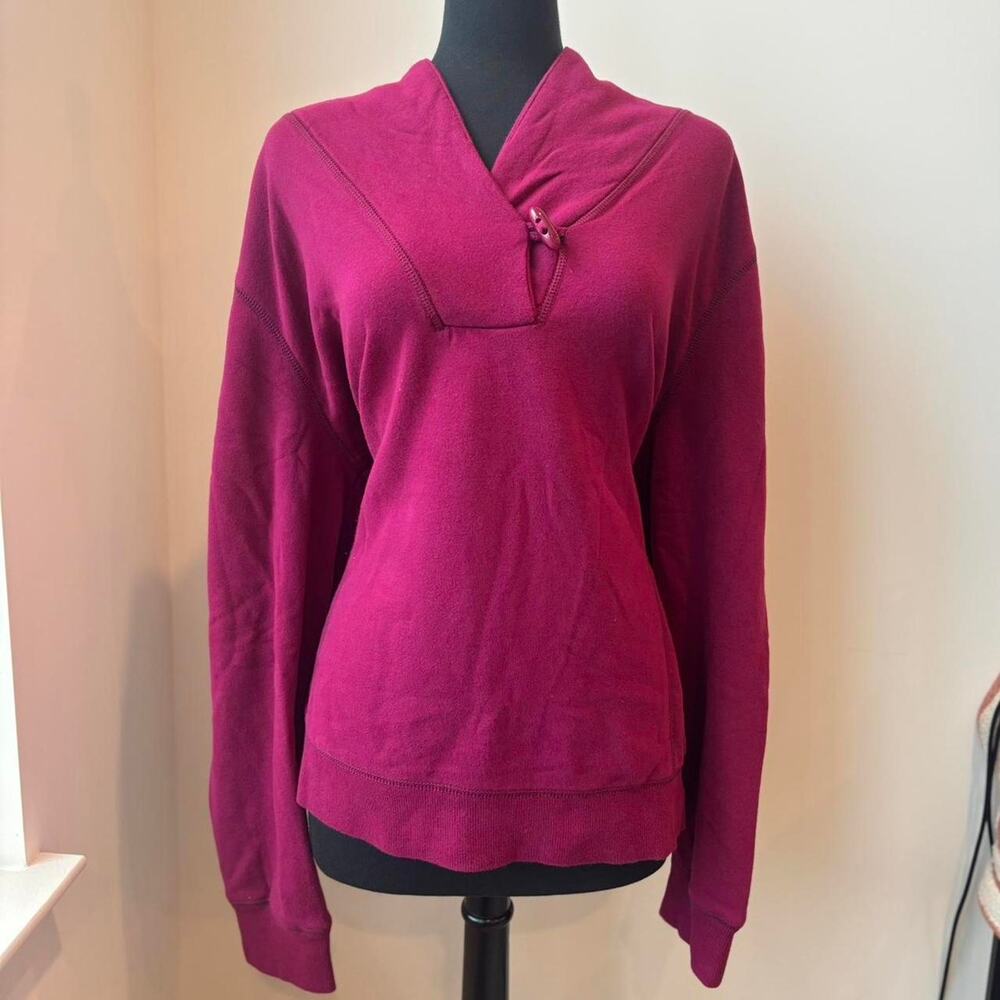 Merona Purple Long Sleeve Sweatshirt, Asymmetric Collar with Toggle 3X